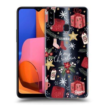 Picasee silikónový prehľadný obal pre Samsung Galaxy A20s - Christmas
