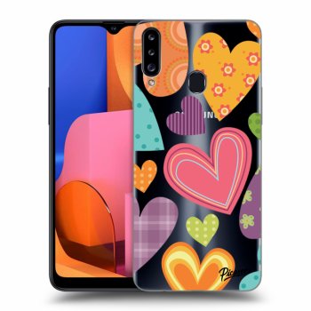 Picasee silikónový prehľadný obal pre Samsung Galaxy A20s - Colored heart