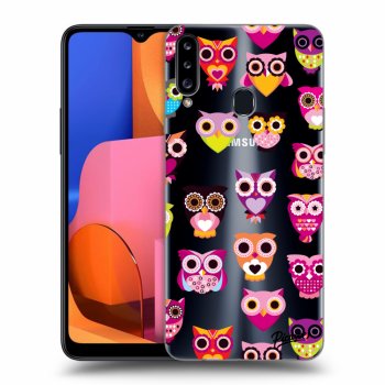 Picasee silikónový prehľadný obal pre Samsung Galaxy A20s - Owls