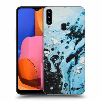 Picasee silikónový čierny obal pre Samsung Galaxy A20s - Organic blue