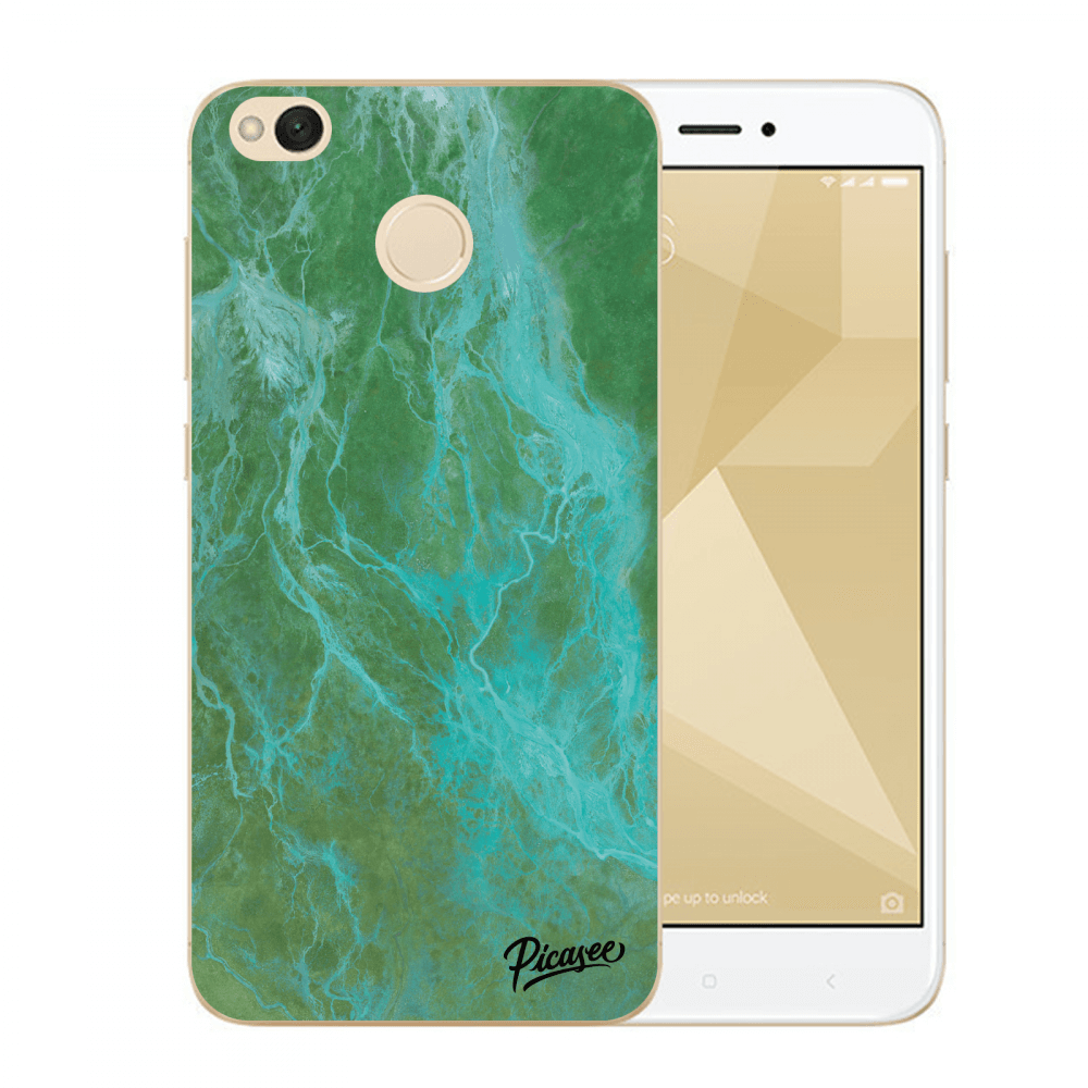 Picasee silikónový prehľadný obal pre Xiaomi Redmi 4X Global - Green marble