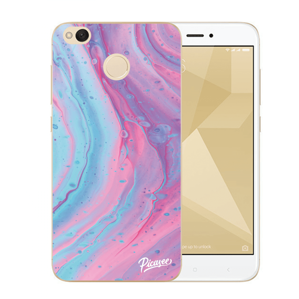 Picasee silikónový prehľadný obal pre Xiaomi Redmi 4X Global - Pink liquid