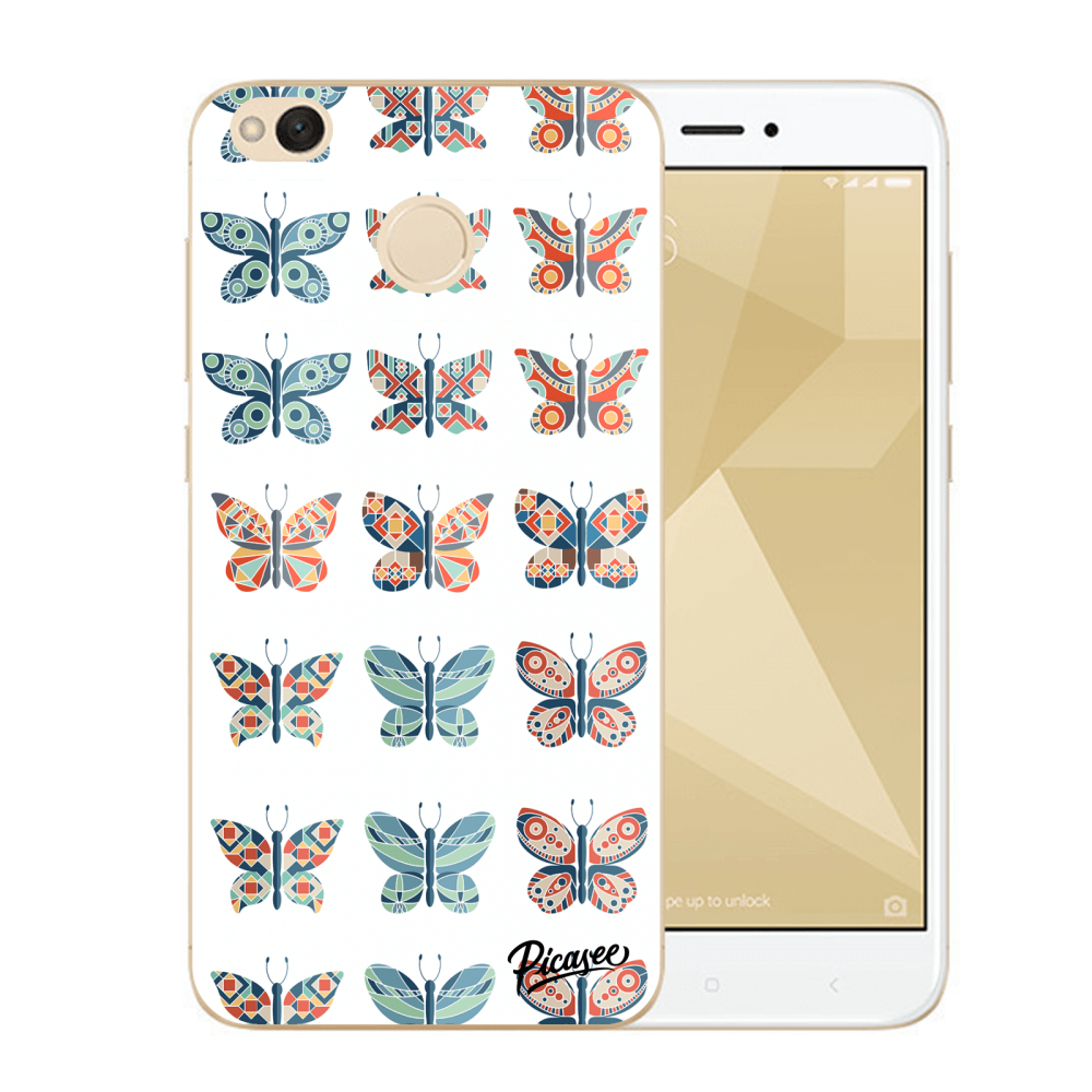 Picasee plastový prehľadný obal pre Xiaomi Redmi 4X Global - Butterflies