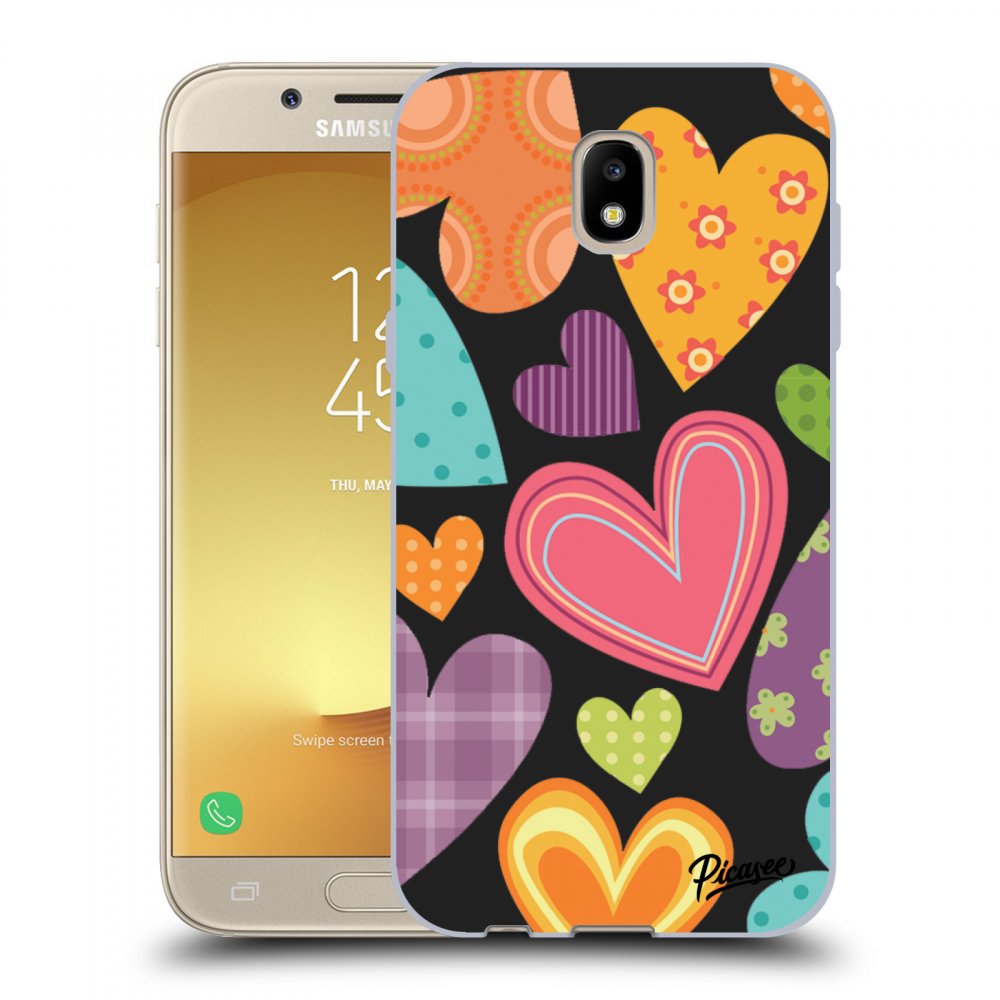 Picasee silikónový čierny obal pre Samsung Galaxy J5 2017 J530F - Colored heart