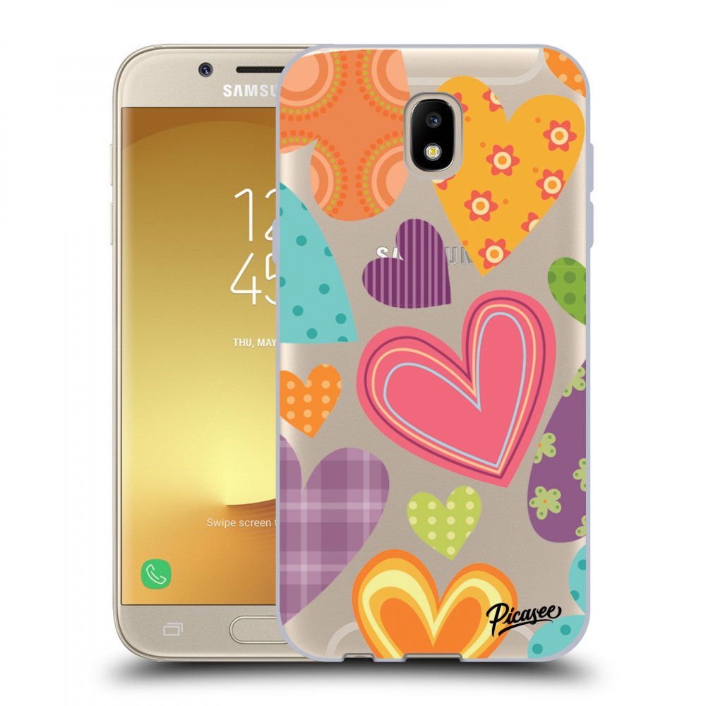 Picasee silikónový prehľadný obal pre Samsung Galaxy J5 2017 J530F - Colored heart