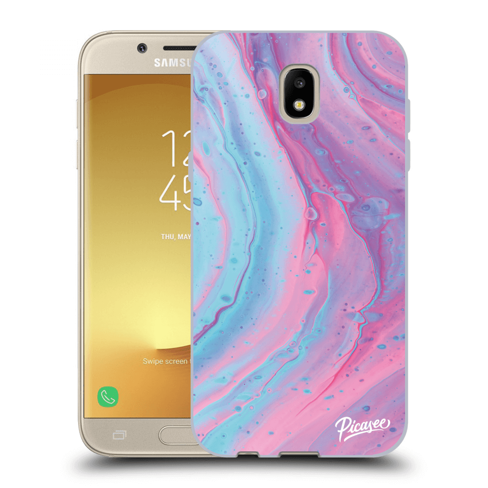 Picasee silikónový čierny obal pre Samsung Galaxy J5 2017 J530F - Pink liquid