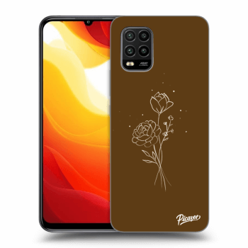 Picasee silikónový čierny obal pre Xiaomi Mi 10 Lite - Brown flowers