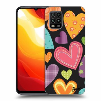 Picasee silikónový čierny obal pre Xiaomi Mi 10 Lite - Colored heart