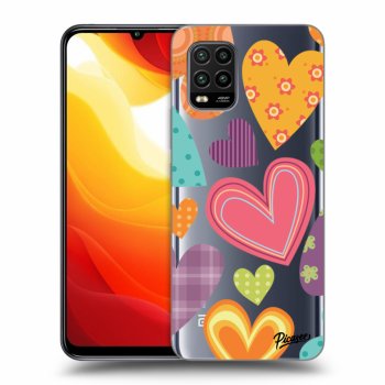 Picasee silikónový prehľadný obal pre Xiaomi Mi 10 Lite - Colored heart
