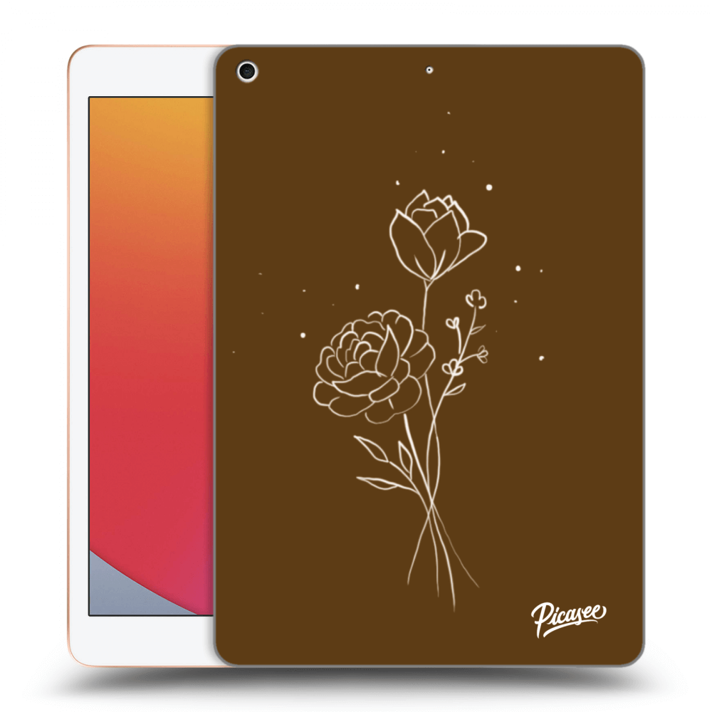 Picasee silikónový prehľadný obal pre Apple iPad 10.2" 2020 (8. gen) - Brown flowers