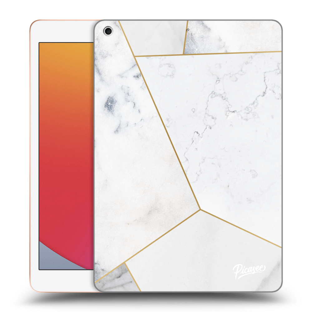 Picasee silikónový prehľadný obal pre Apple iPad 10.2" 2020 (8. gen) - White tile