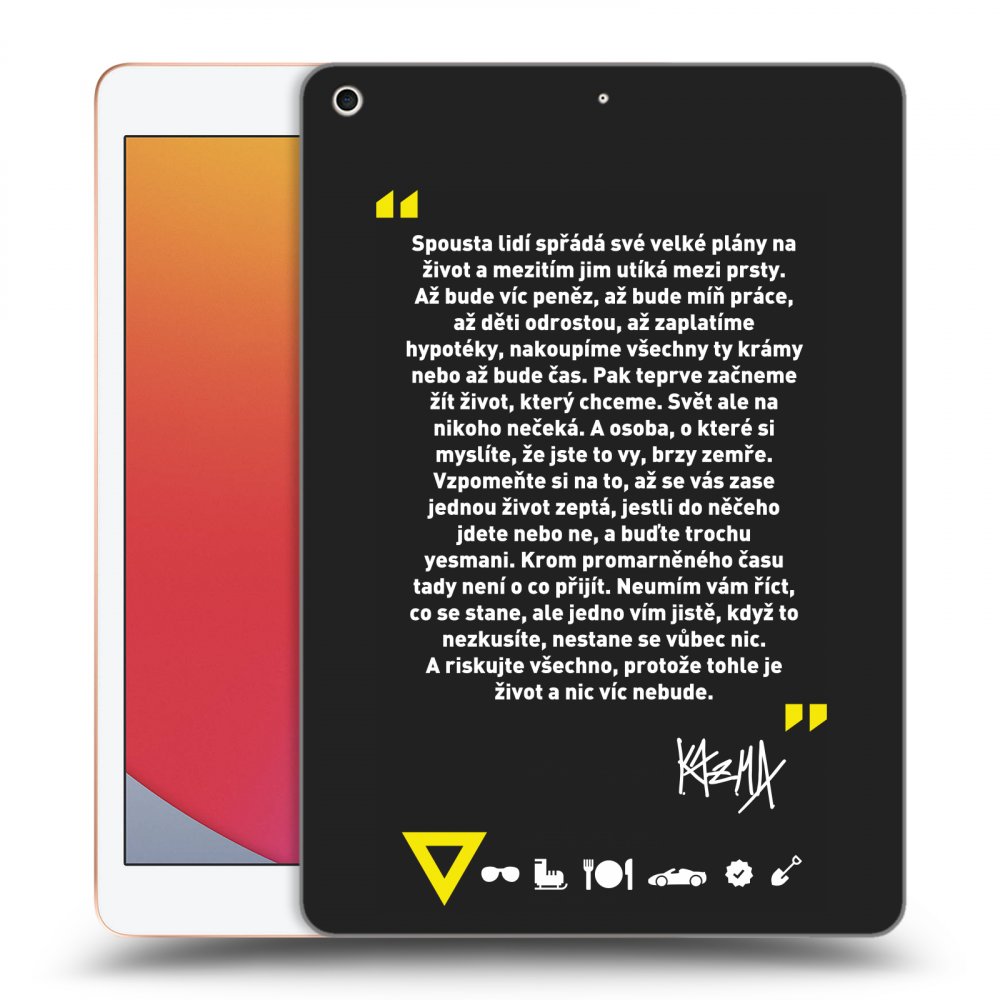 Picasee silikónový čierny obal pre Apple iPad 10.2" 2020 (8. gen) - Kazma - BUĎTE TROCHU YESMANI