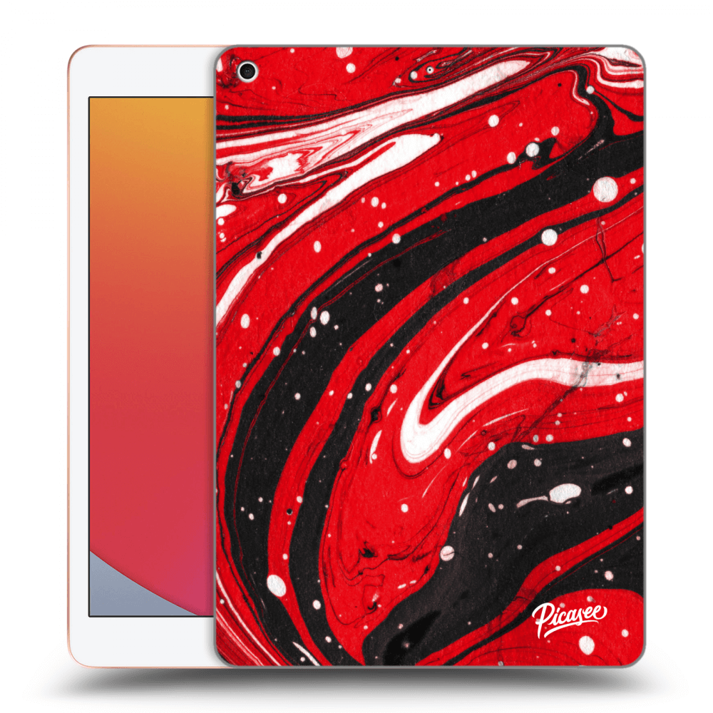 Picasee silikónový prehľadný obal pre Apple iPad 10.2" 2020 (8. gen) - Red black