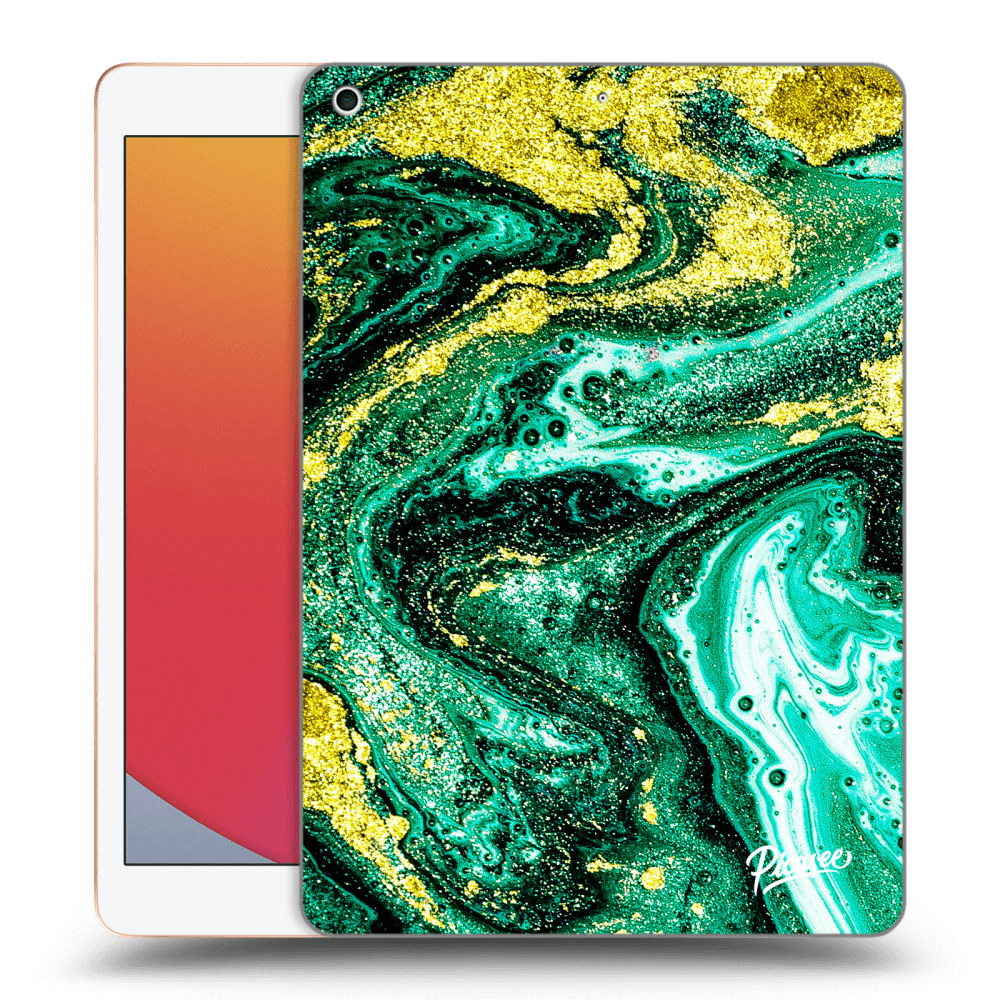 Picasee silikónový prehľadný obal pre Apple iPad 10.2" 2020 (8. gen) - Green Gold