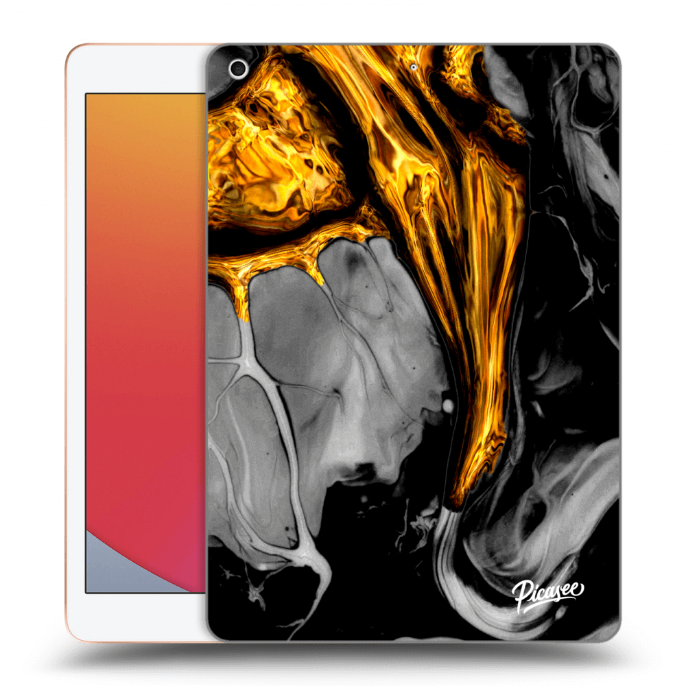 Picasee silikónový prehľadný obal pre Apple iPad 10.2" 2020 (8. gen) - Black Gold