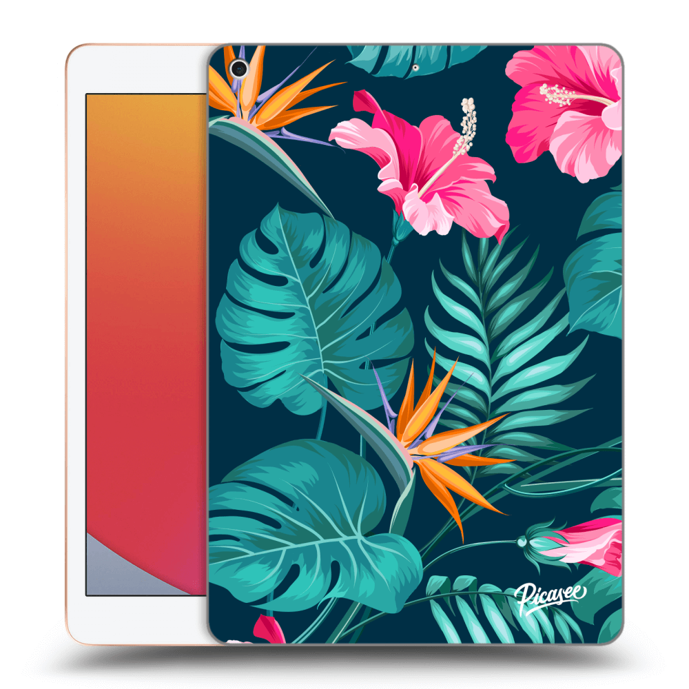 Picasee silikónový prehľadný obal pre Apple iPad 10.2" 2020 (8. gen) - Pink Monstera
