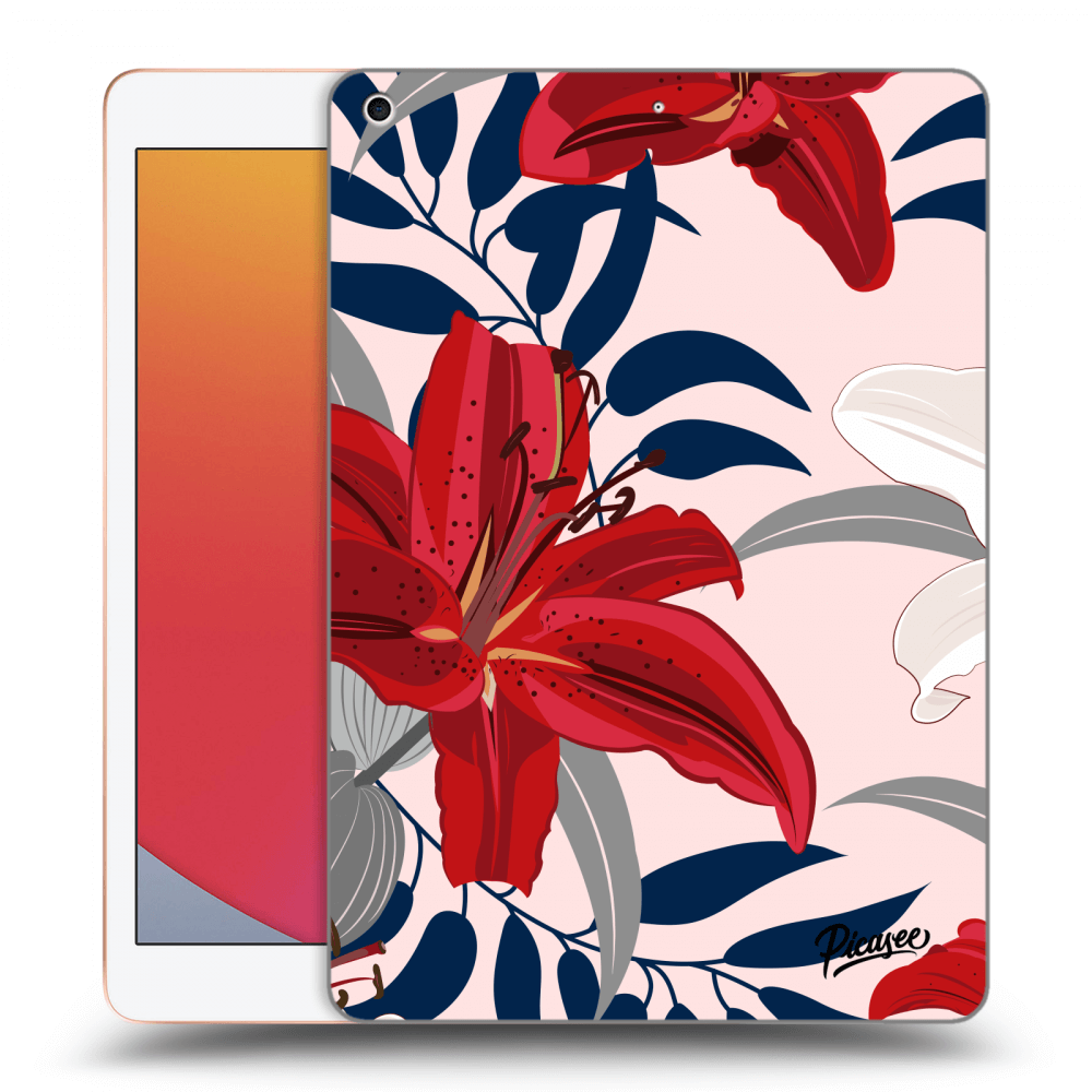 Picasee silikónový čierny obal pre Apple iPad 10.2" 2020 (8. gen) - Red Lily