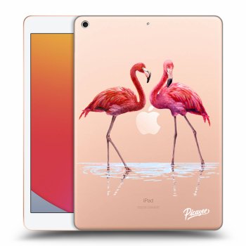 Picasee silikónový prehľadný obal pre Apple iPad 10.2" 2020 (8. gen) - Flamingos couple