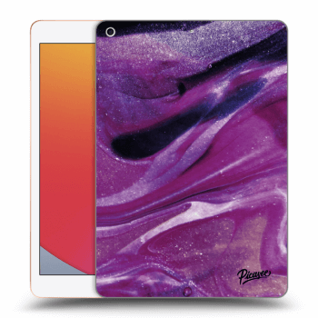 Picasee silikónový čierny obal pre Apple iPad 10.2" 2020 (8. gen) - Purple glitter