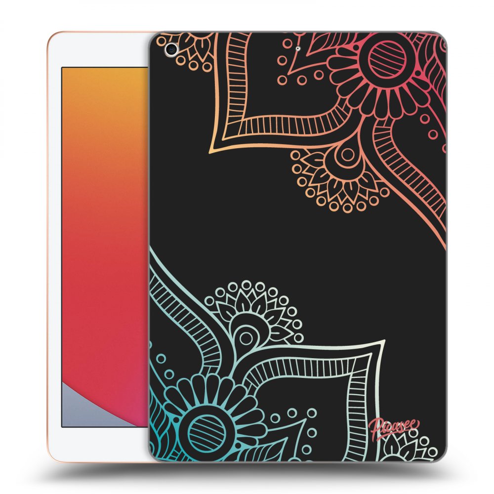 Picasee silikónový čierny obal pre Apple iPad 10.2" 2020 (8. gen) - Flowers pattern