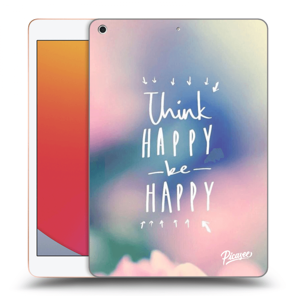 Picasee silikónový čierny obal pre Apple iPad 10.2" 2020 (8. gen) - Think happy be happy