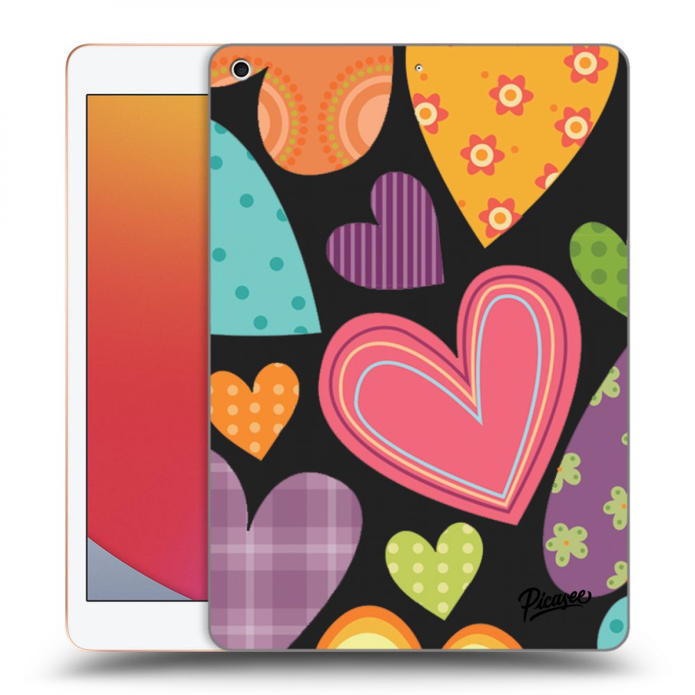 Picasee silikónový čierny obal pre Apple iPad 10.2" 2020 (8. gen) - Colored heart