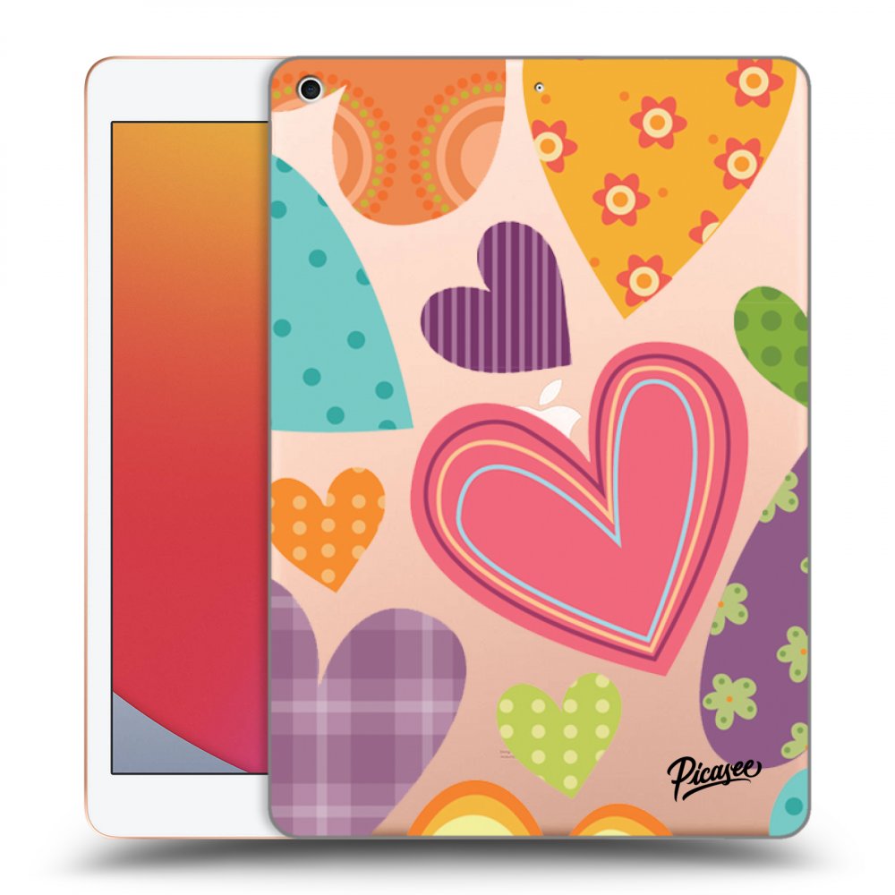Picasee silikónový prehľadný obal pre Apple iPad 10.2" 2020 (8. gen) - Colored heart
