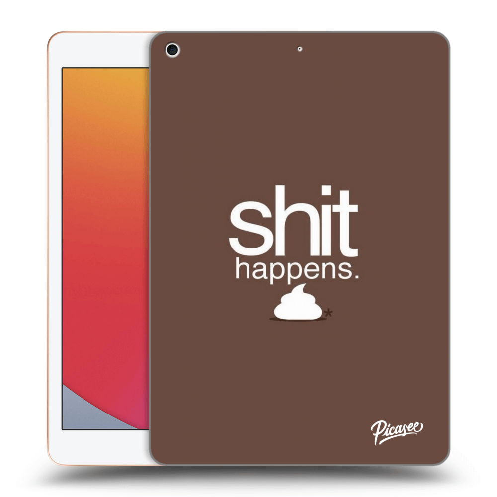 Picasee silikónový čierny obal pre Apple iPad 10.2" 2020 (8. gen) - Shit happens