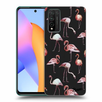 Picasee silikónový čierny obal pre Honor 10X Lite - Flamingos