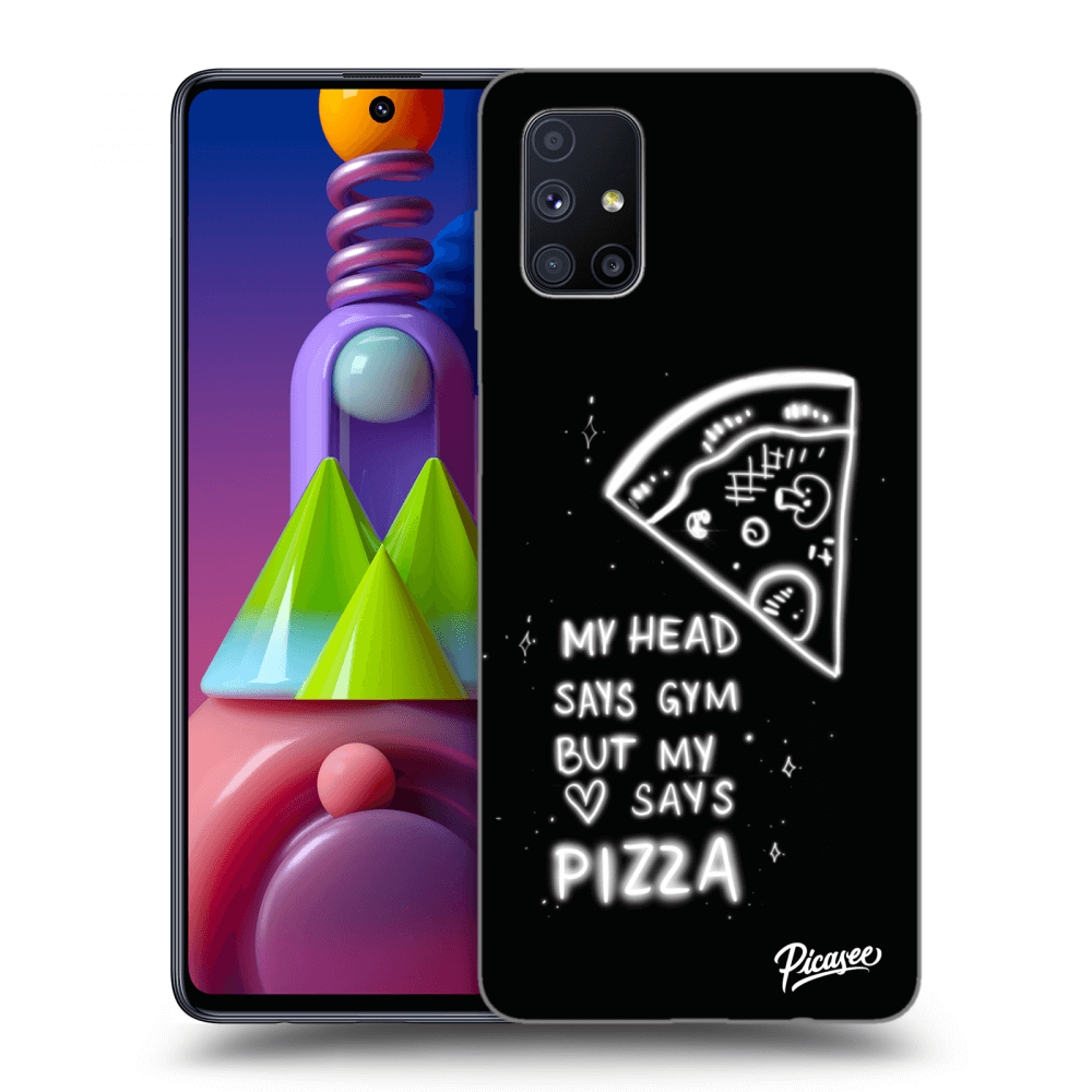 Picasee silikónový čierny obal pre Samsung Galaxy M51 M515F - Pizza