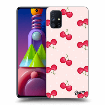 Picasee silikónový prehľadný obal pre Samsung Galaxy M51 M515F - Cherries