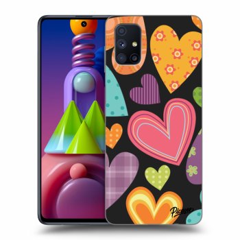 Picasee silikónový čierny obal pre Samsung Galaxy M51 M515F - Colored heart