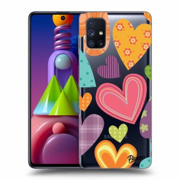 Picasee silikónový prehľadný obal pre Samsung Galaxy M51 M515F - Colored heart