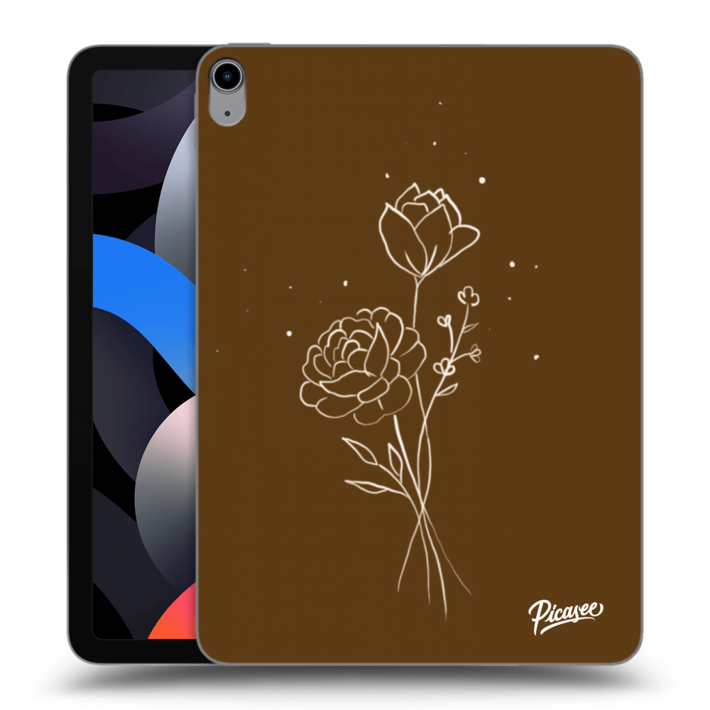 Picasee silikónový čierny obal pre Apple iPad Air 4 10.9" 2020 - Brown flowers