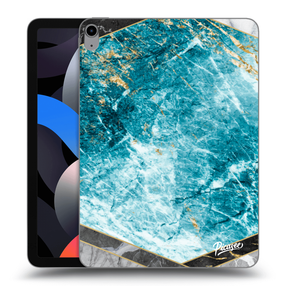 Picasee silikónový prehľadný obal pre Apple iPad Air 4 10.9" 2020 - Blue geometry
