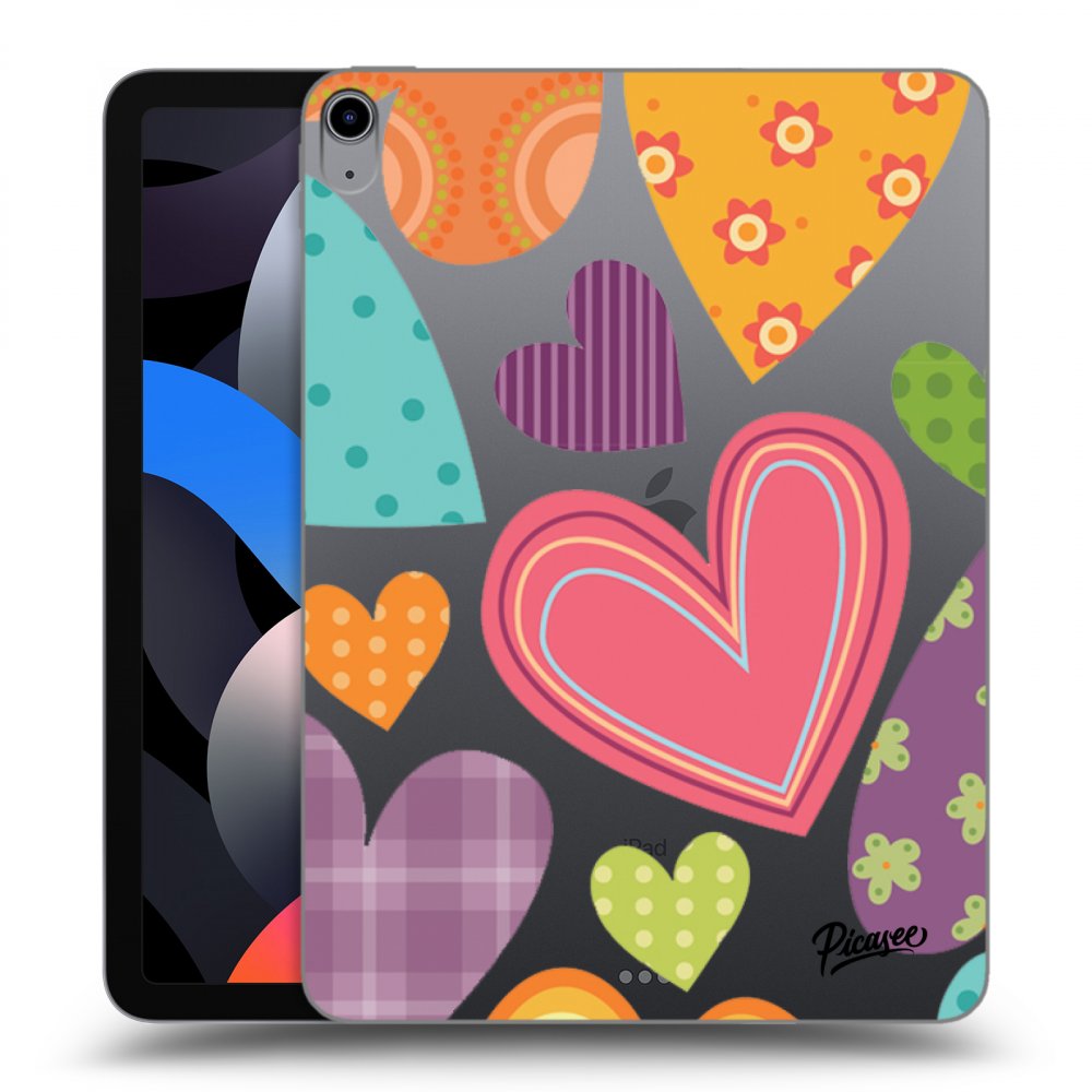 Picasee silikónový prehľadný obal pre Apple iPad Air 4 10.9" 2020 - Colored heart