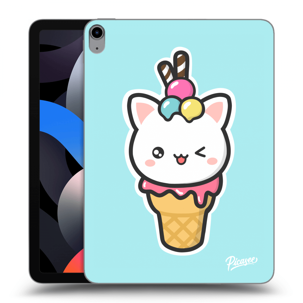 Picasee silikónový prehľadný obal pre Apple iPad Air 4 10.9" 2020 - Ice Cream Cat