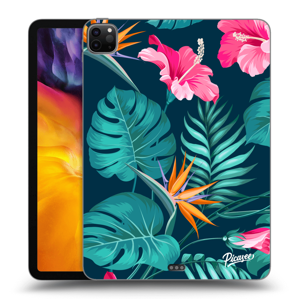 Picasee silikónový prehľadný obal pre Apple iPad Pro 11" 2020 (2.gen) - Pink Monstera