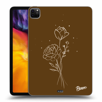 Picasee silikónový čierny obal pre Apple iPad Pro 11" 2020 (2.gen) - Brown flowers