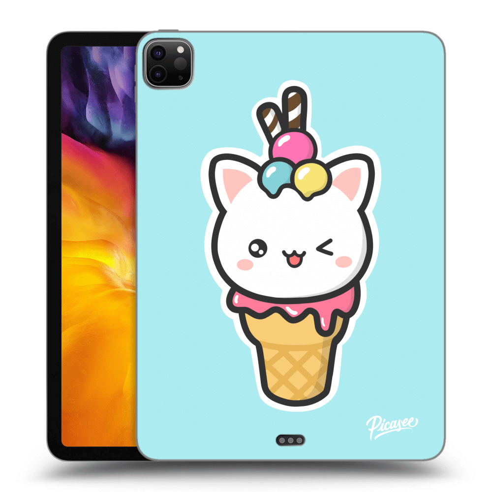 Picasee silikónový prehľadný obal pre Apple iPad Pro 11" 2020 (2.gen) - Ice Cream Cat