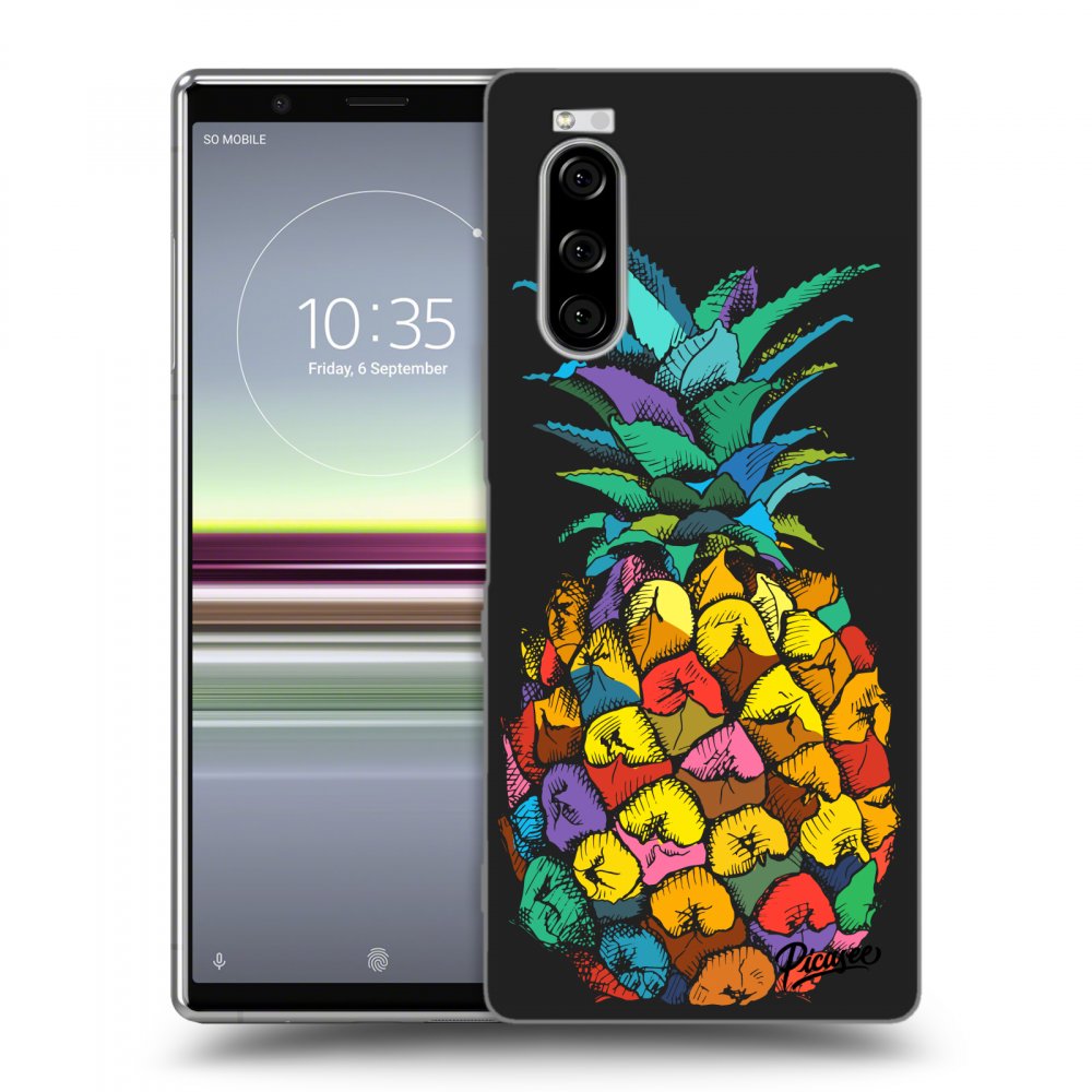 Picasee silikónový čierny obal pre Sony Xperia 5 - Pineapple