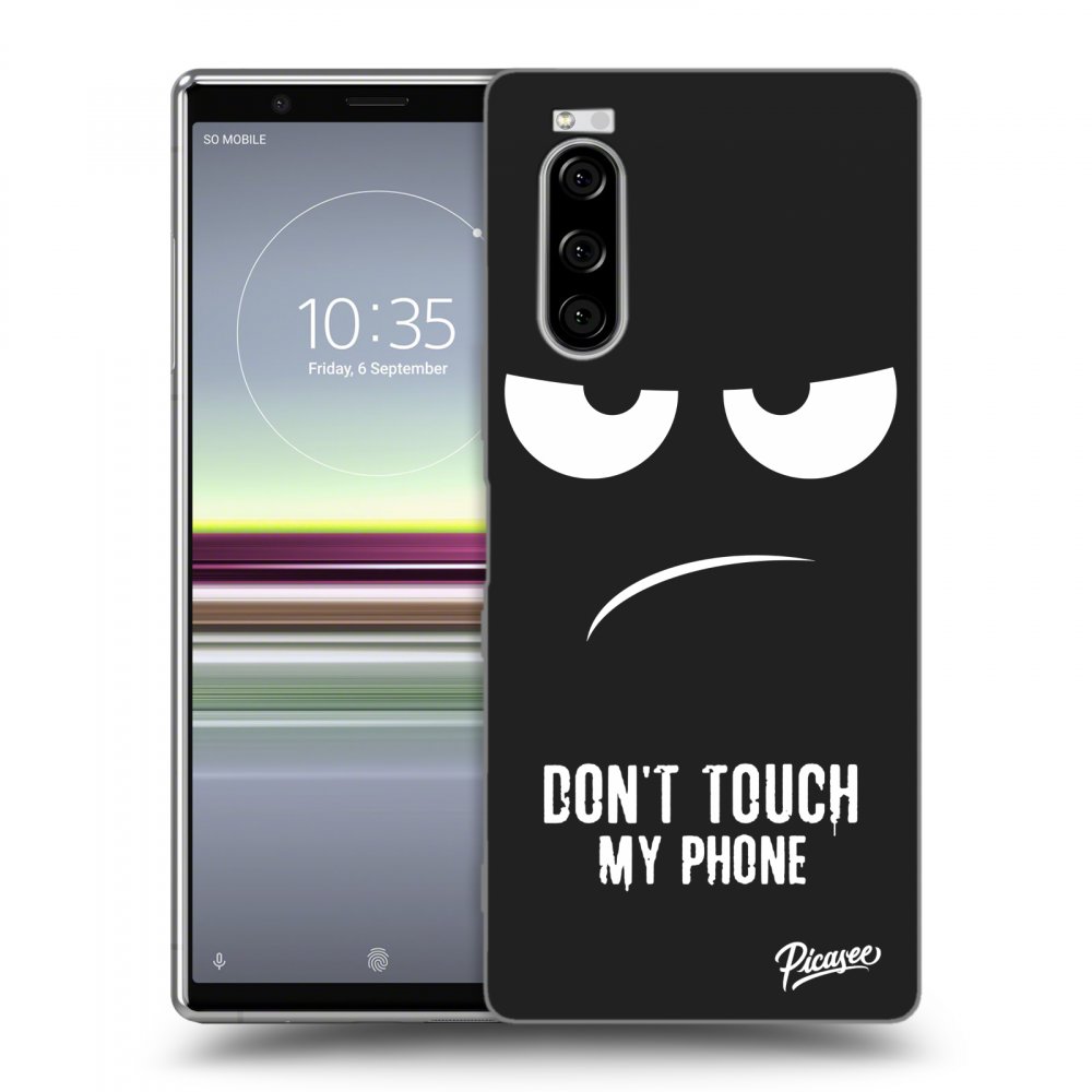 Picasee silikónový čierny obal pre Sony Xperia 5 - Don't Touch My Phone