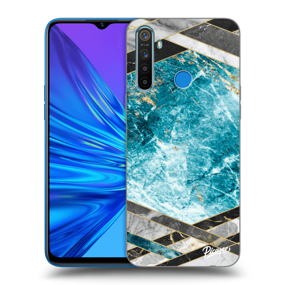 Picasee ULTIMATE CASE pro Realme 5 - Blue geometry