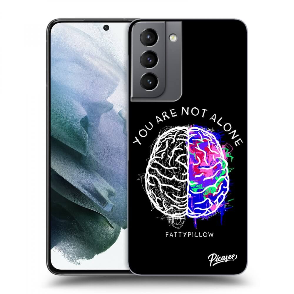 Picasee silikónový čierny obal pre Samsung Galaxy S21 5G G991B - Brain - White