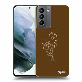 Obal pre Samsung Galaxy S21 5G G991B - Brown flowers