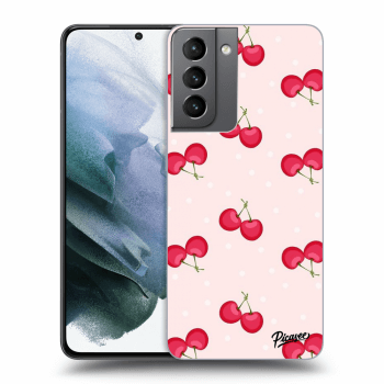 Picasee silikónový čierny obal pre Samsung Galaxy S21 5G G991B - Cherries