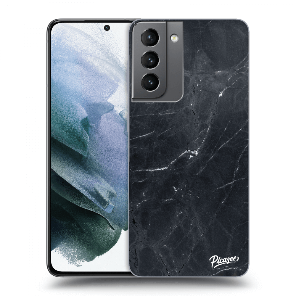 Picasee silikónový čierny obal pre Samsung Galaxy S21 5G G991B - Black marble