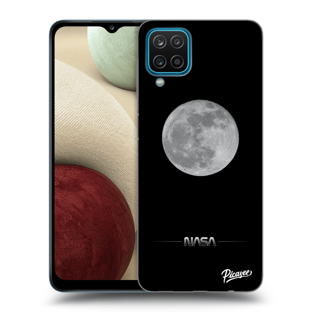 Picasee silikónový čierny obal pre Samsung Galaxy A12 A125F - Moon Minimal