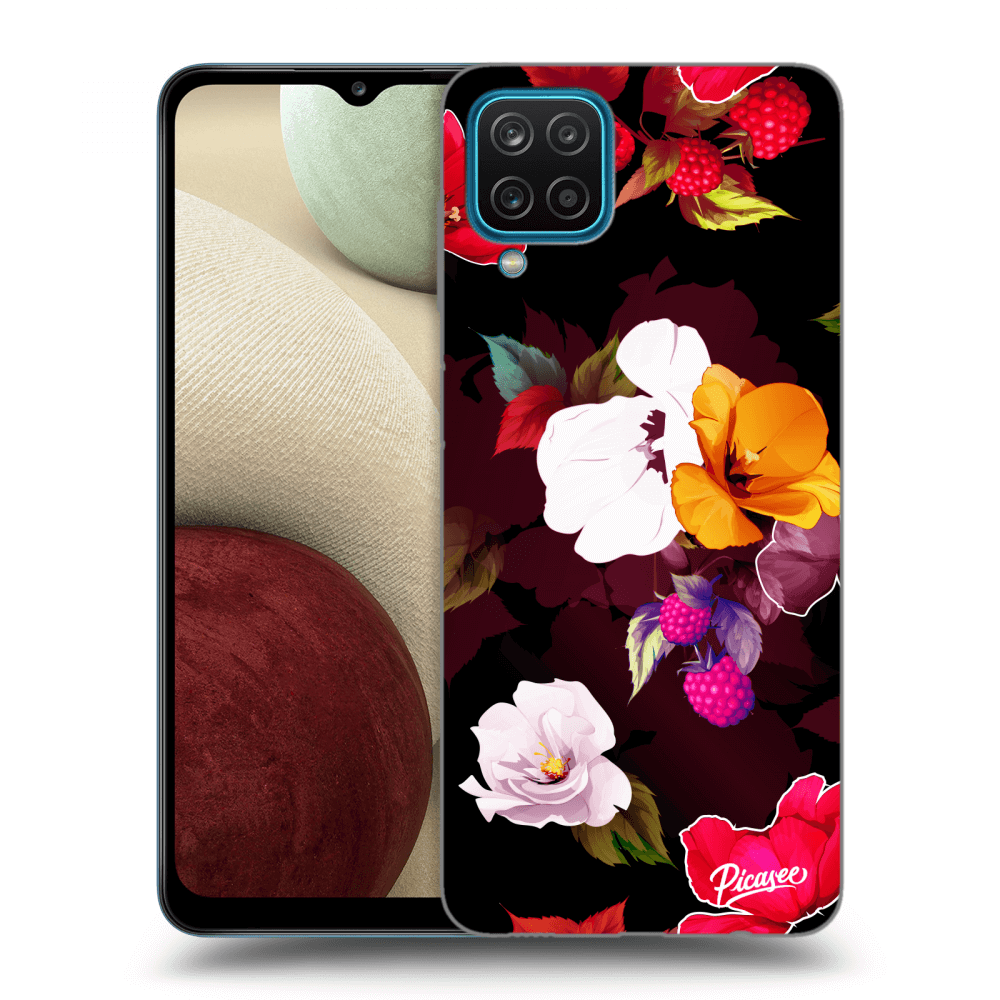 Picasee silikónový prehľadný obal pre Samsung Galaxy A12 A125F - Flowers and Berries