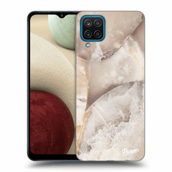 Picasee silikónový prehľadný obal pre Samsung Galaxy A12 A125F - Cream marble